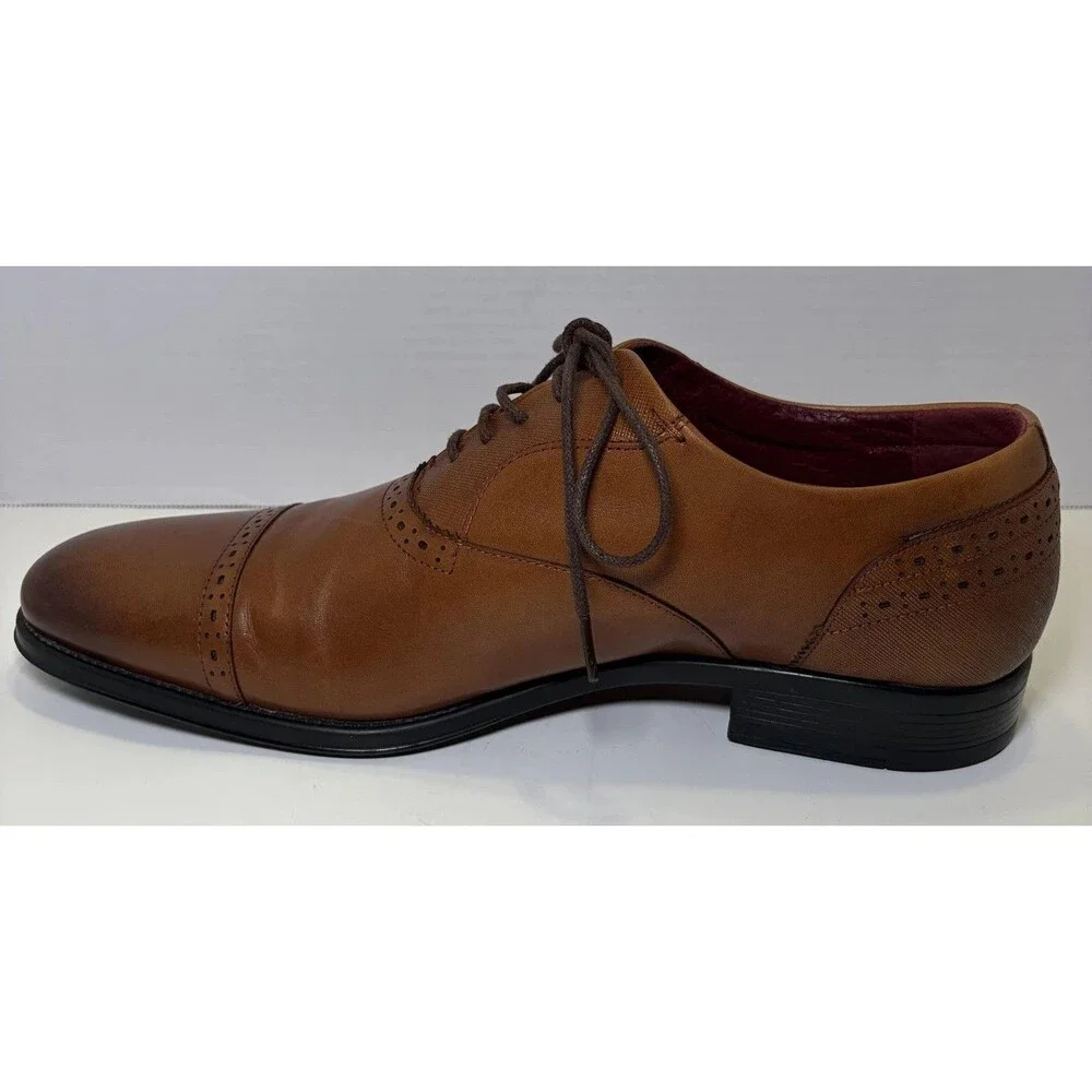 Stacy Adams Shoes Men's Size 12 Brown Leather Cap Toe Dress Oxford Memory Foam